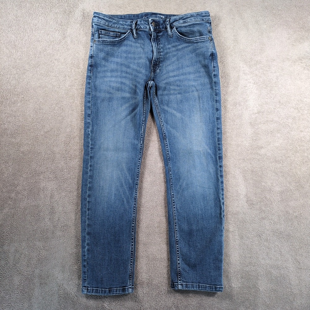 Calvin Klein Slim Boyfriend Jeans Women 8 Blue Straight Cotton Stretch Mid Rise